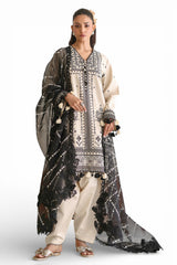 3 Piece Embroidered Lawn Suit with Organza Dupatta and Borders PM-62055