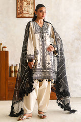 3 Piece Embroidered Lawn Suit with Organza Dupatta and Borders PM-62055