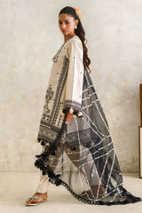 3 Piece Embroidered Lawn Suit with Organza Dupatta and Borders PM-62055