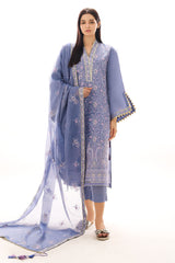 3 Piece Embroidered Lawn Suit with Embroidered Cotton Net Dupatta PM-62060