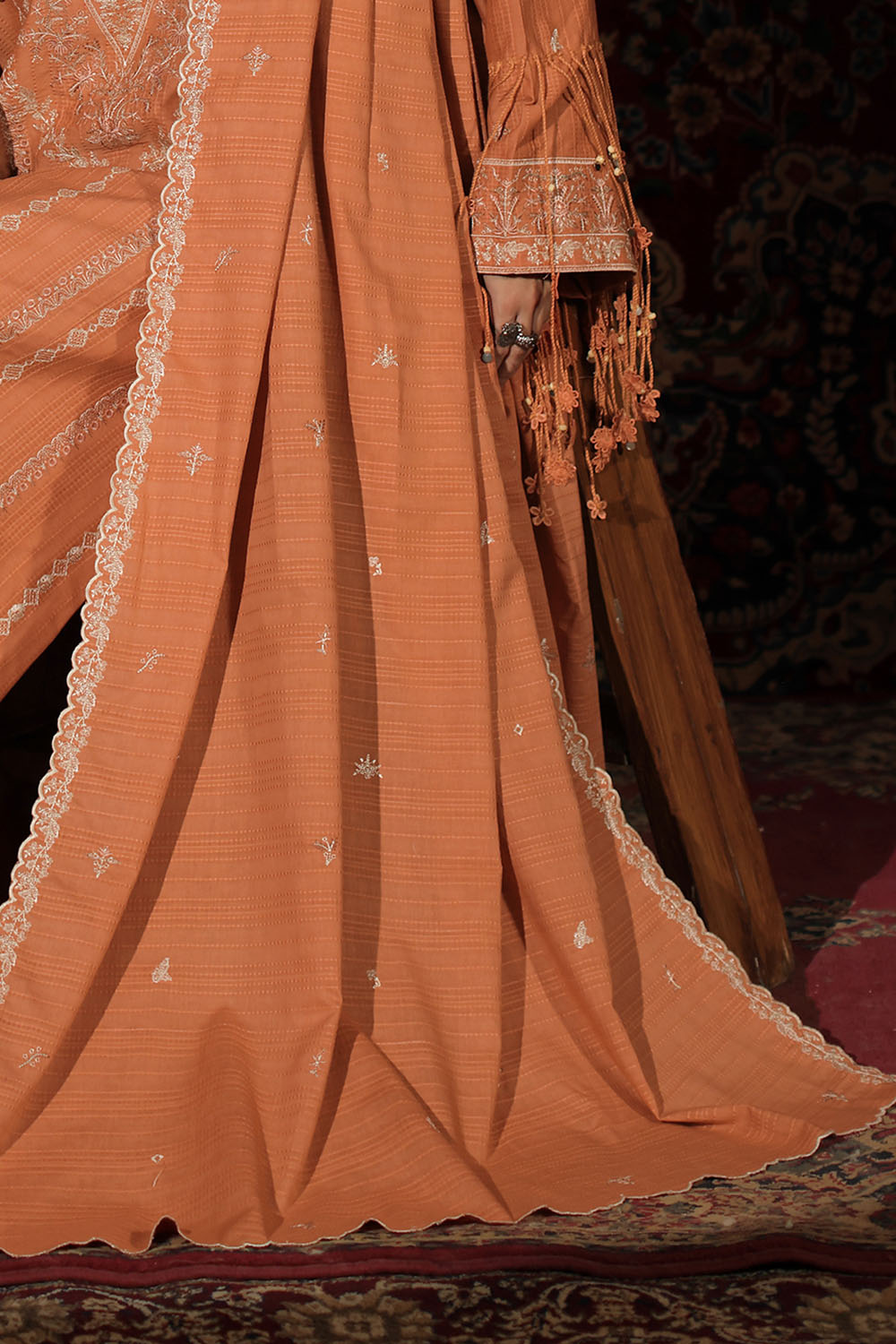 3 Piece Embroidered Kantha Stripe Suit