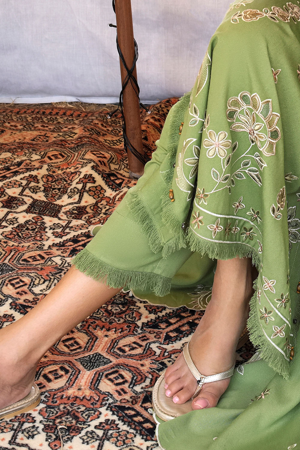 3 Piece Embroidered Karandi Suit with Embroidered Karandi Dupatta