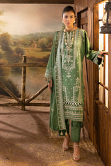 3 Piece Embroidered Karandi Suit with Borders and Dupatta AY-52005
