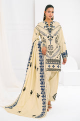 3 Piece Embroidered Khaddar Suit with Dupatta K-52011