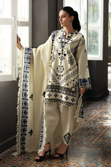 3 Piece Embroidered Khaddar Suit with Dupatta K-52011