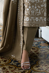 3 Piece Embroidered Khaddar Suit with Dupatta K-52015