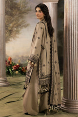 3 Piece Embroidered Khaddar Suit with Borders and Dupatta K-52030