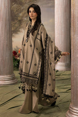 3 Piece Embroidered Khaddar Suit with Borders and Dupatta K-52030