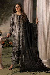 3 Piece Embroidered Khaddar Suit with Trouser Border and Dupatta K-52031