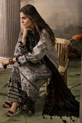 3 Piece Embroidered Khaddar Suit with Trouser Border and Dupatta K-52031