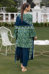 3 Piece Unstitched Printed Khaddar Shirt with Embroidered Khaddar Dupatta K-52004