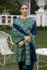 3 Piece Unstitched Printed Khaddar Shirt with Embroidered Khaddar Dupatta K-52004