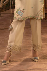 2 Piece Embroidered Karandi Suit with Organza Border AT-52001