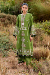 2 Piece Embroidered Khaddar Suit with Borders TK-52004