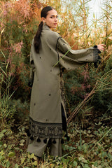 2 Piece Embroidered Khaddar Suit with Borders TK-52006