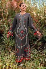 2 Piece Embroidered Khaddar Suit with Borders Chalk Lace and Bunches TK-52008