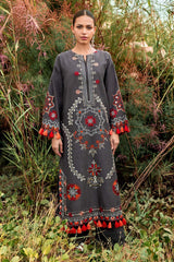 2 Piece Embroidered Khaddar Suit with Borders Chalk Lace and Bunches TK-52008