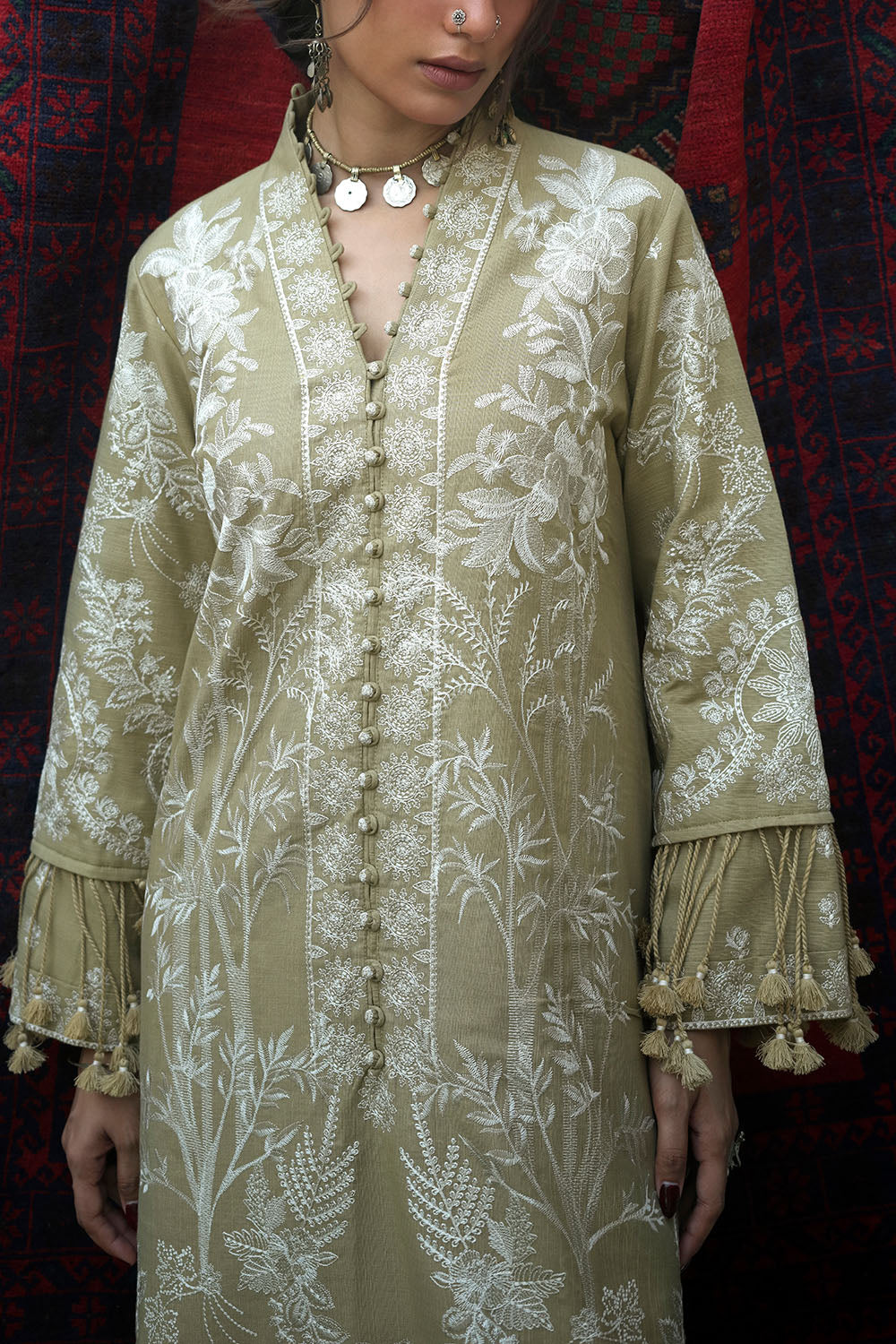 2 Piece Embroidered Khaddar Suit