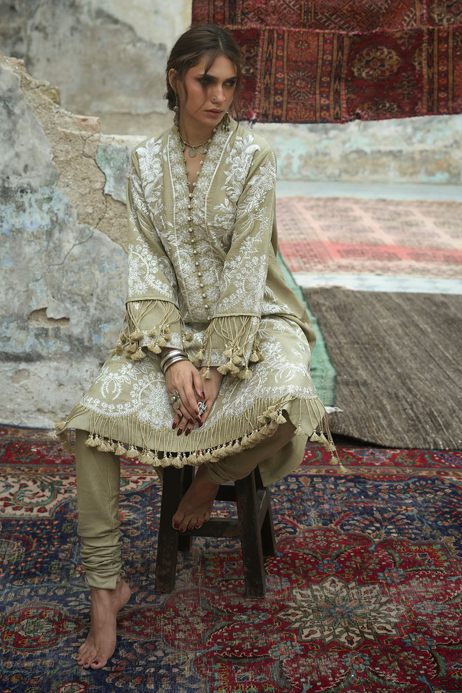 2 Piece Embroidered Khaddar Suit