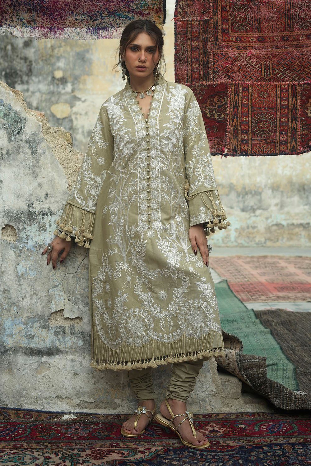 2 Piece Embroidered Khaddar Suit
