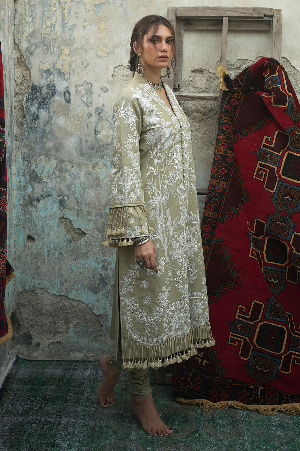 2 Piece Embroidered Khaddar Suit