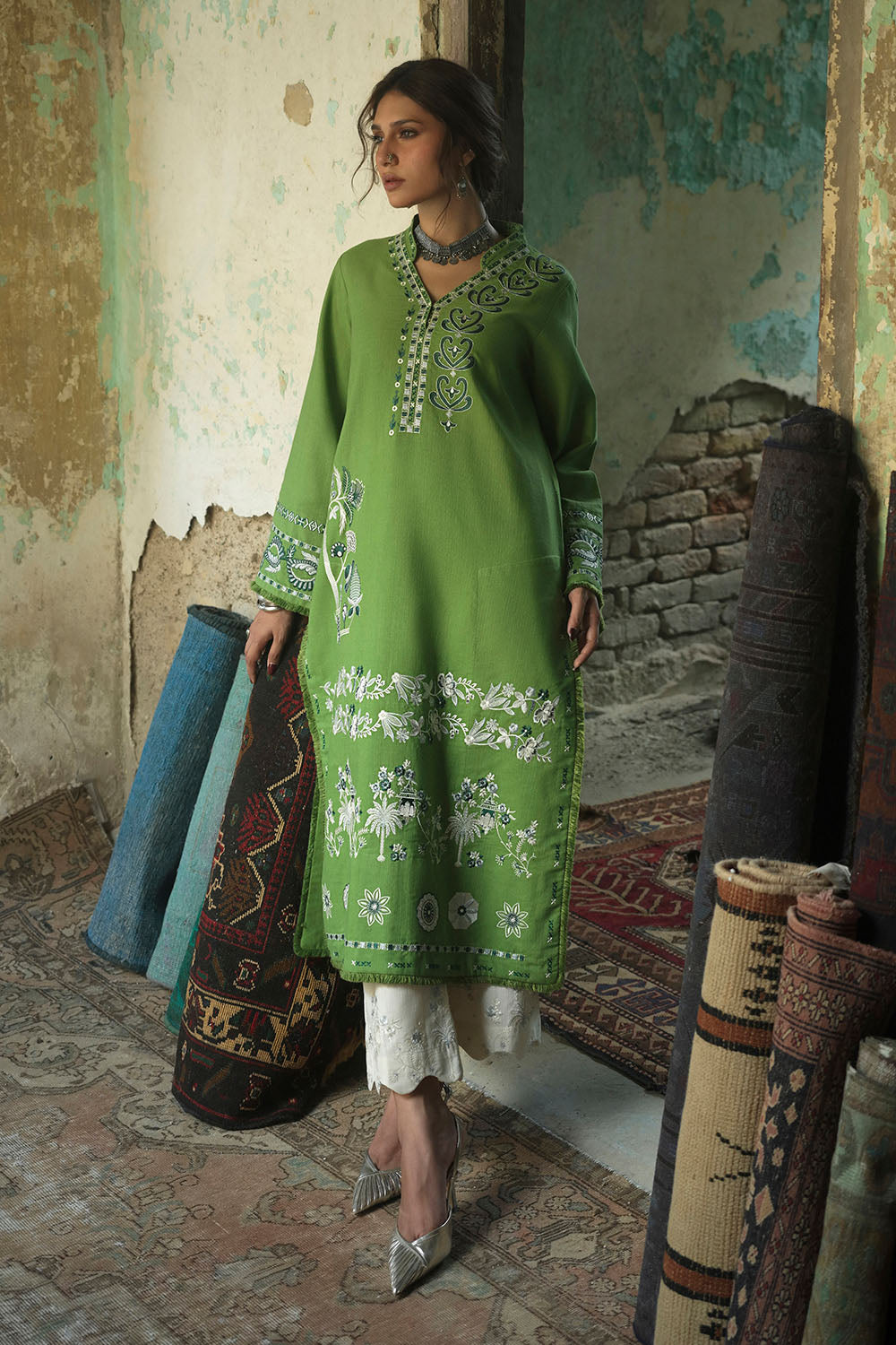 2 Piece Embroidered Khaddar Suit