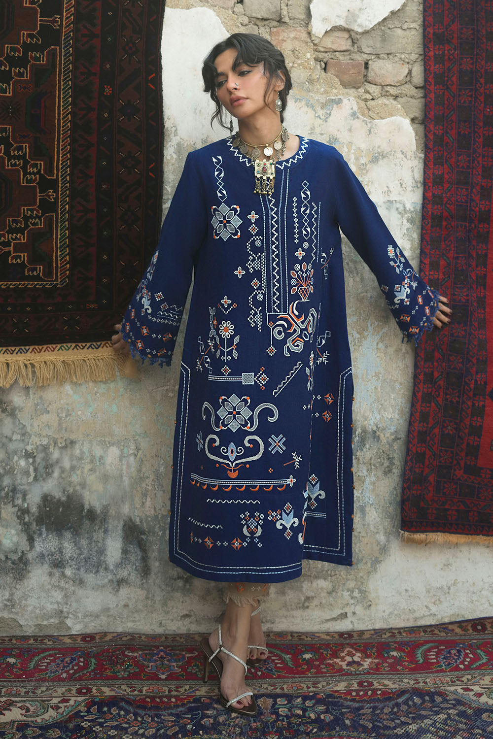 2 Piece Embroidered Khaddar Suit