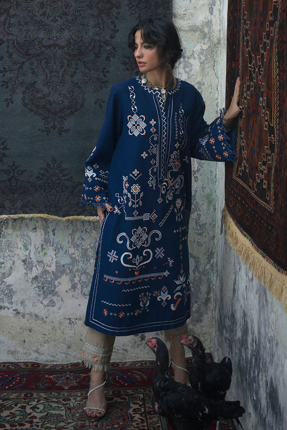 2 Piece Embroidered Khaddar Suit