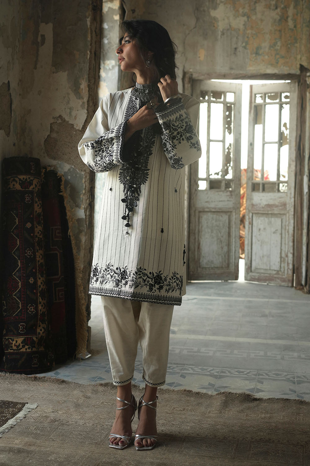2 Piece Embroidered Khaddar Suit