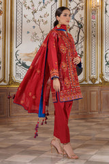 3 Piece Embroidered Lawn Suit with Embroidered Borders CL-52449