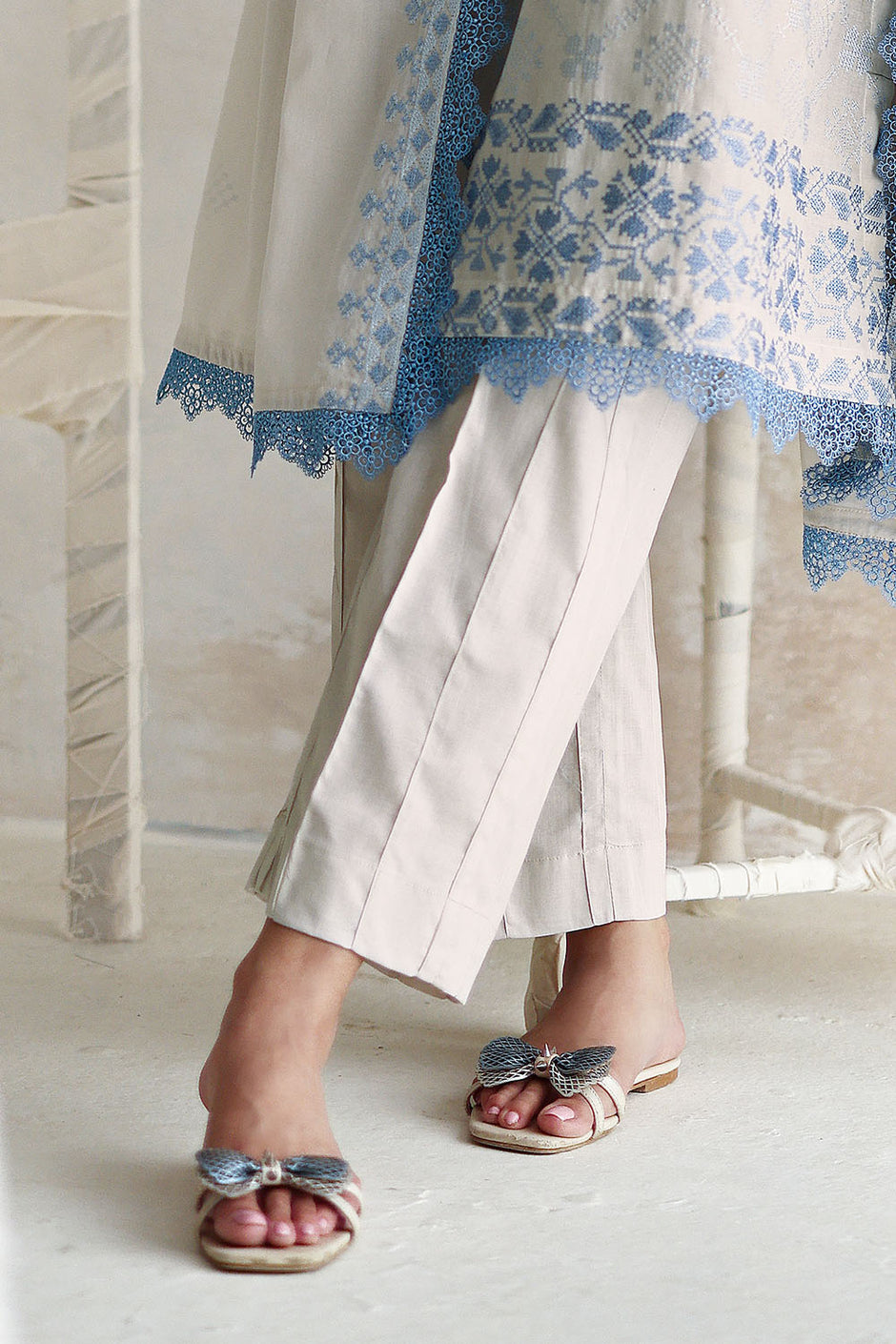 3 Piece Embroidered Lawn Suit with Embroidered Lawn Dupatta and Neckline