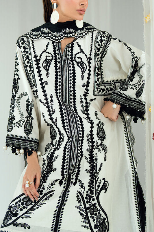 3 Piece Embroidered Lawn Suit with Embroidered Denting Dupatta DN-62032