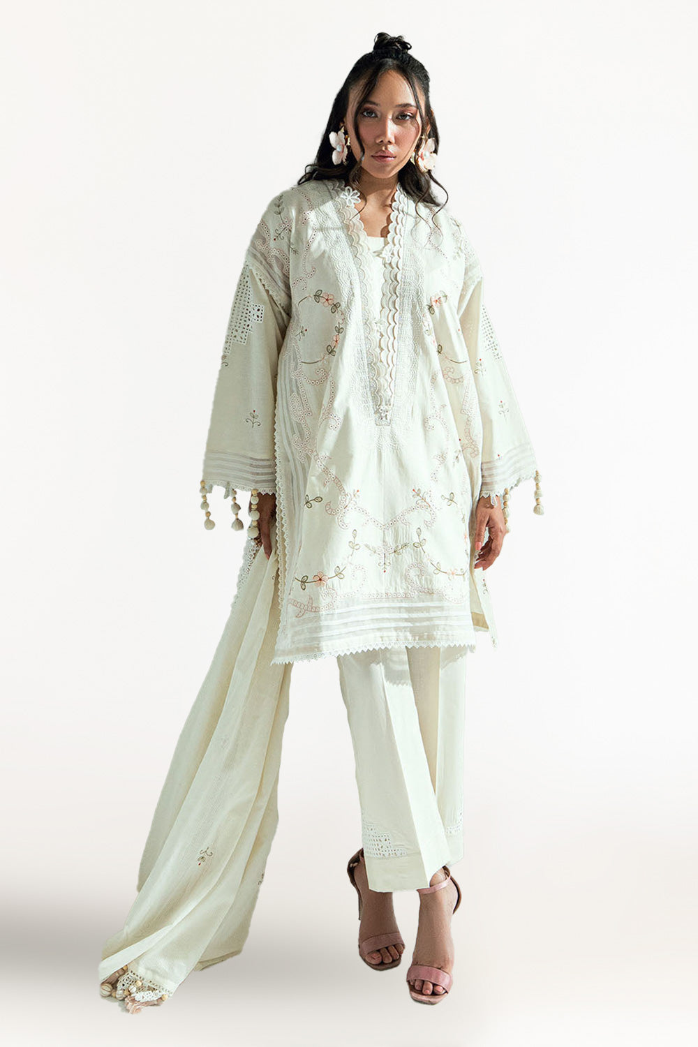 3 Piece Embroidered Lawn Suit with Embroidered Denting Dupatta DN-62036