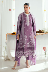 3 Piece Embroidered Lawn Suit with Embroidered Denting Dupatta DN-52025