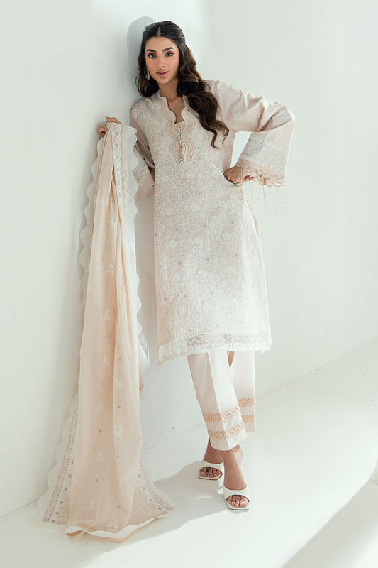 3 Piece Embroidered Lawn Suit with Embroidered Denting Dupatta DN-62001