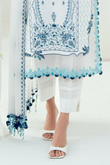 3 Piece Embroidered Lawn Suit with Embroidered Denting Dupatta DN-62011