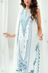 3 Piece Embroidered Lawn Suit with Embroidered Denting Dupatta DN-62011