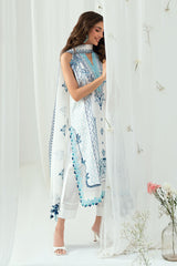 3 Piece Embroidered Lawn Suit with Embroidered Denting Dupatta DN-62011