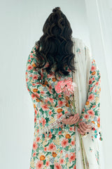 3 Piece Embroidered Printed Lawn Suit with Embroidered Denting Dupatta DN-62022