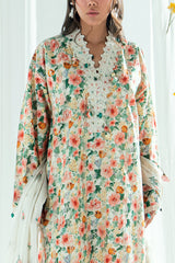 3 Piece Embroidered Printed Lawn Suit with Embroidered Denting Dupatta DN-62022