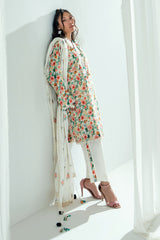 3 Piece Embroidered Printed Lawn Suit with Embroidered Denting Dupatta DN-62022