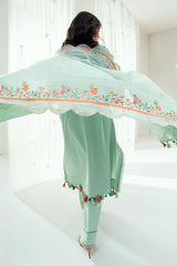 3 Piece Embroidered Lawn Suit with Embroidered Denting Dupatta DN-62026