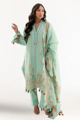 3 Piece Embroidered Lawn Suit with Embroidered Denting Dupatta DN-62026