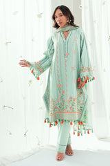 3 Piece Embroidered Lawn Suit with Embroidered Denting Dupatta DN-62026