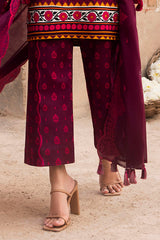 3 Piece Printed Lawn Suit with Embroidered Denting Dupatta and Printed Trouser DN-62013