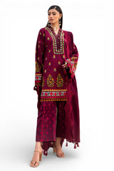 3 Piece Printed Lawn Suit with Embroidered Denting Dupatta and Printed Trouser DN-62013