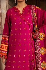 3 Piece Printed Lawn Suit with Embroidered Denting Dupatta and Printed Trouser DN-62014