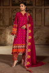 3 Piece Printed Lawn Suit with Embroidered Denting Dupatta and Printed Trouser DN-62014