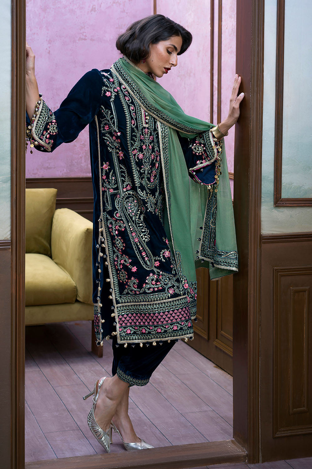 3 Piece Embroidered Suit