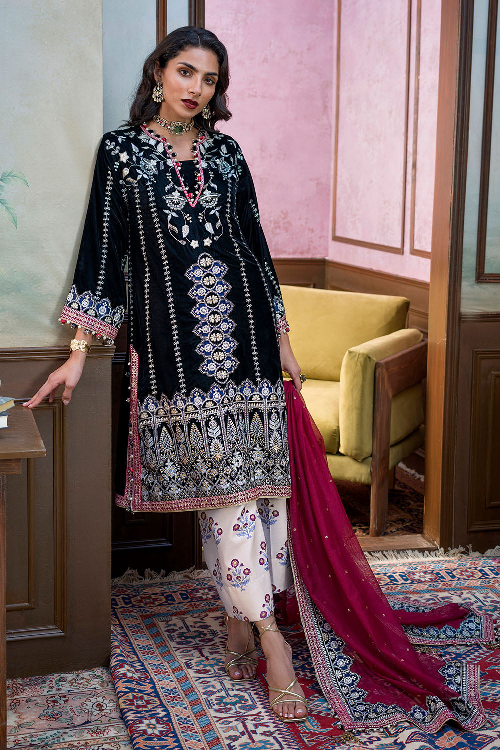 3 Piece Embroidered Suit